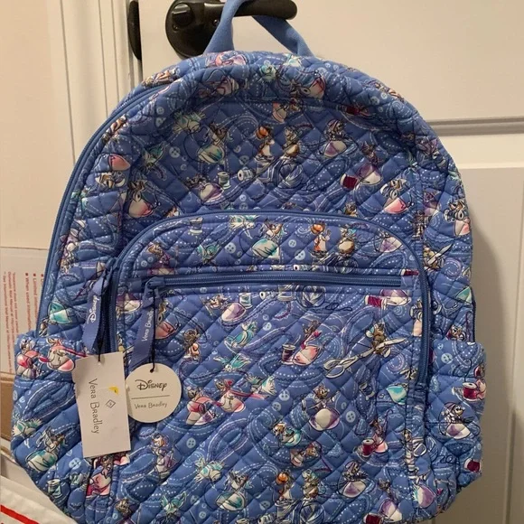 NWT Cinderella Vera Bradley disney campus backpack blue paisley friends mice - Picture 1 of 4
